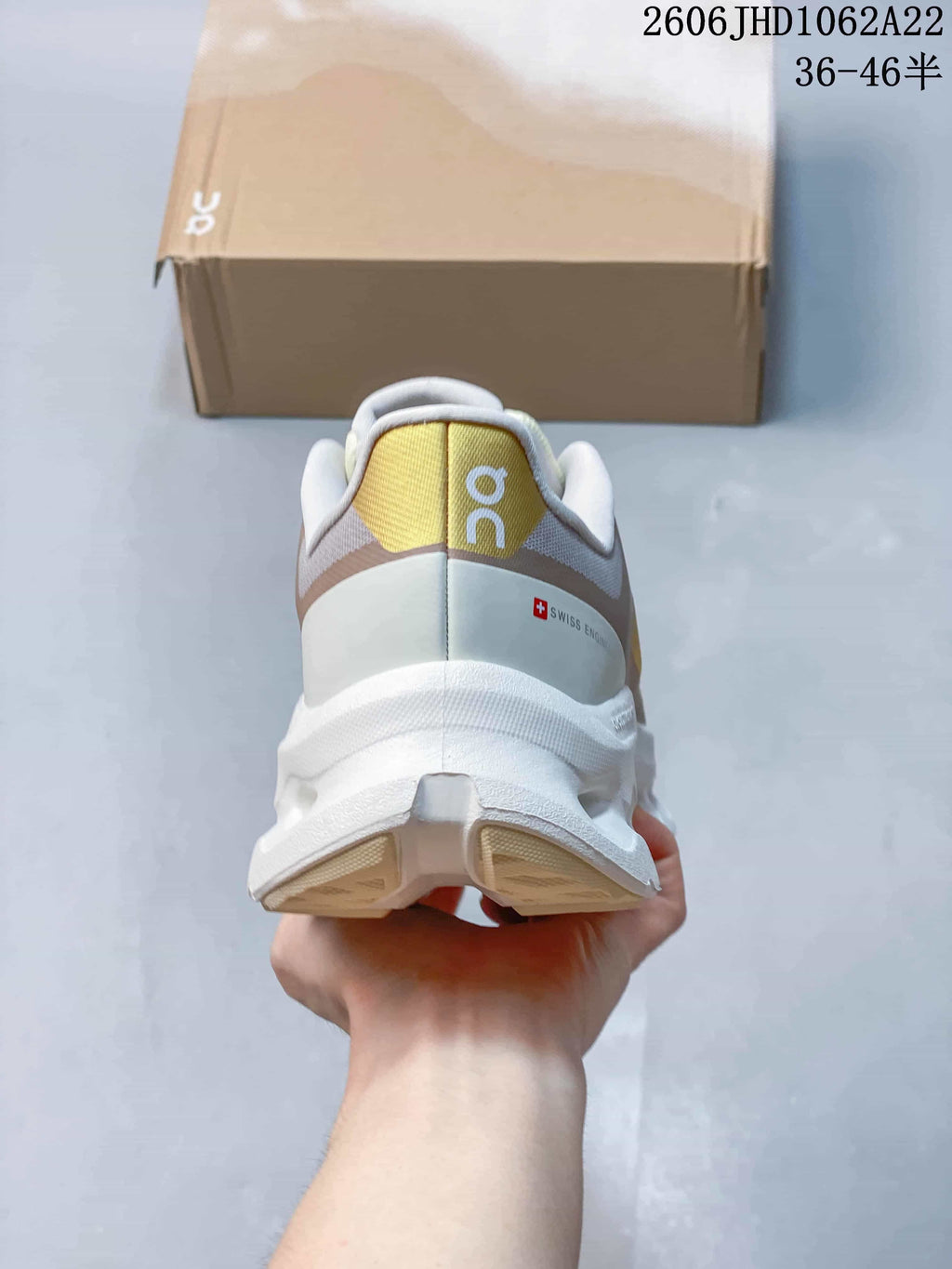 Rear view of an On Cloudtilt Remix sneaker showing the heel and sculpted sole.