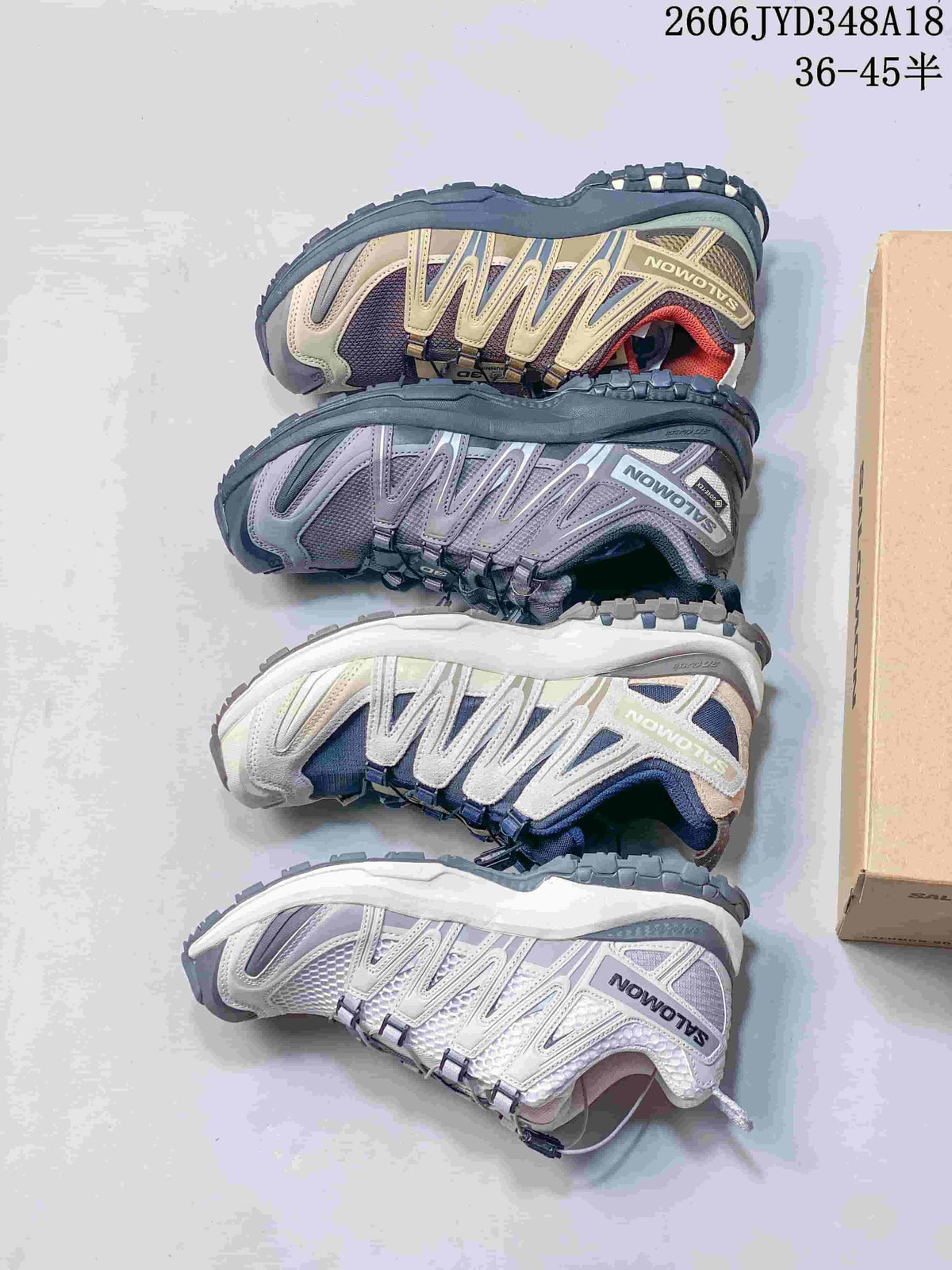 Side-by-side view of Salomon XT-3D shoes in several colorways.