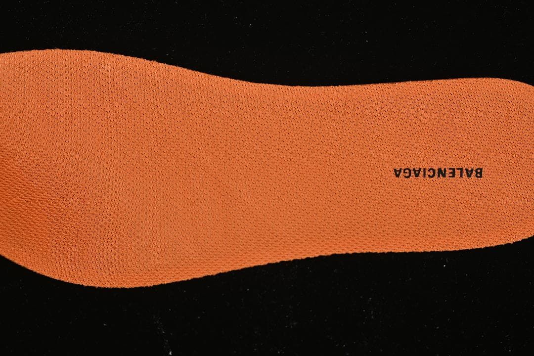 Close-up of the orange insole with Balenciaga branding