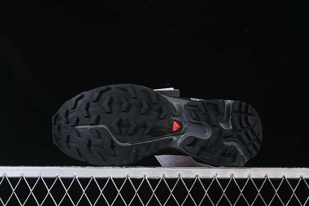 Underside showing the lugged outsole