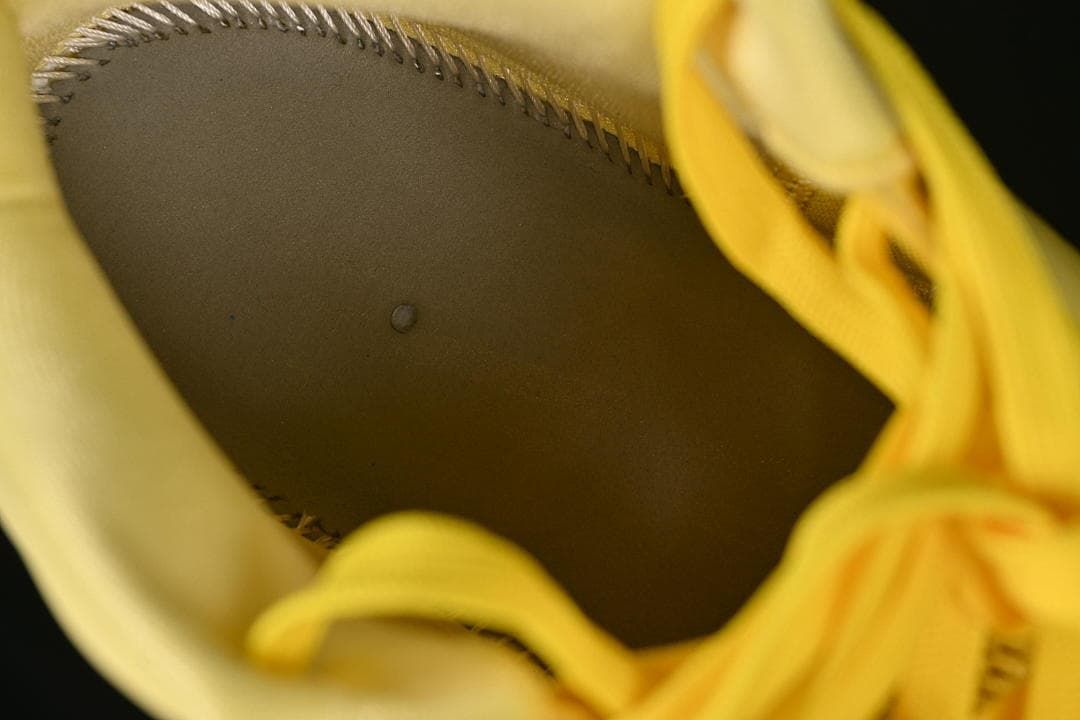Close-up of the shoe interior and stitching