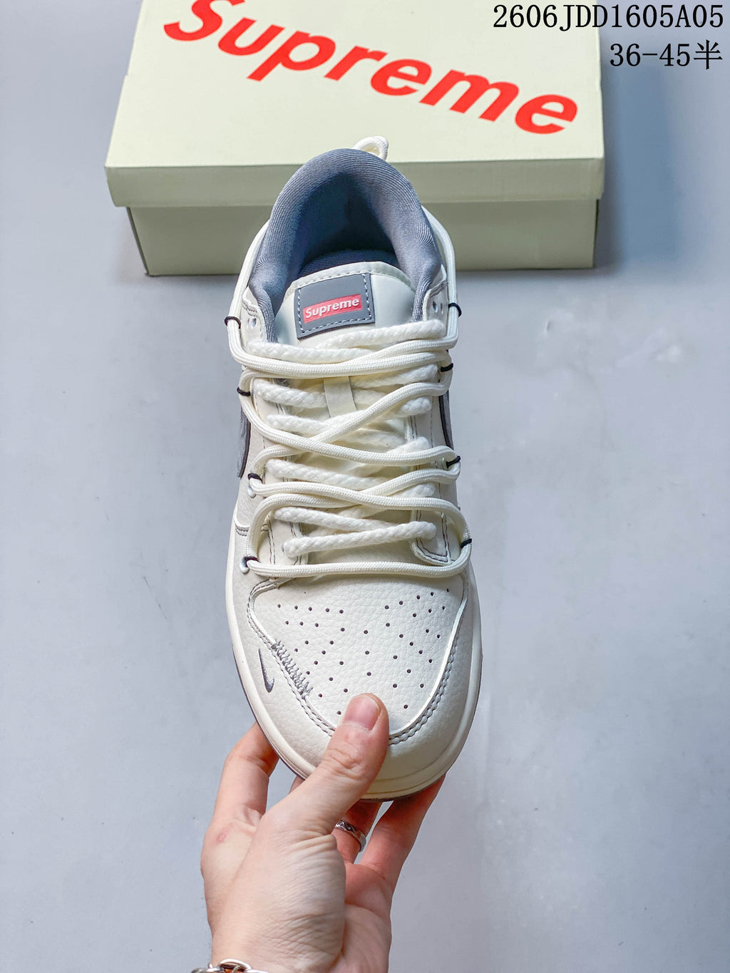 Top view highlighting the perforated toe and lacing
