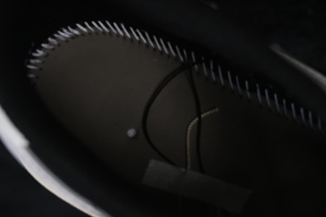 Close-up view inside the shoe.