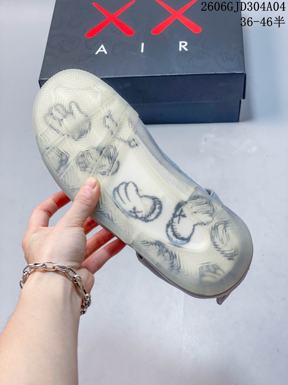 Close-up of the sneaker outsole with a translucent-looking tread