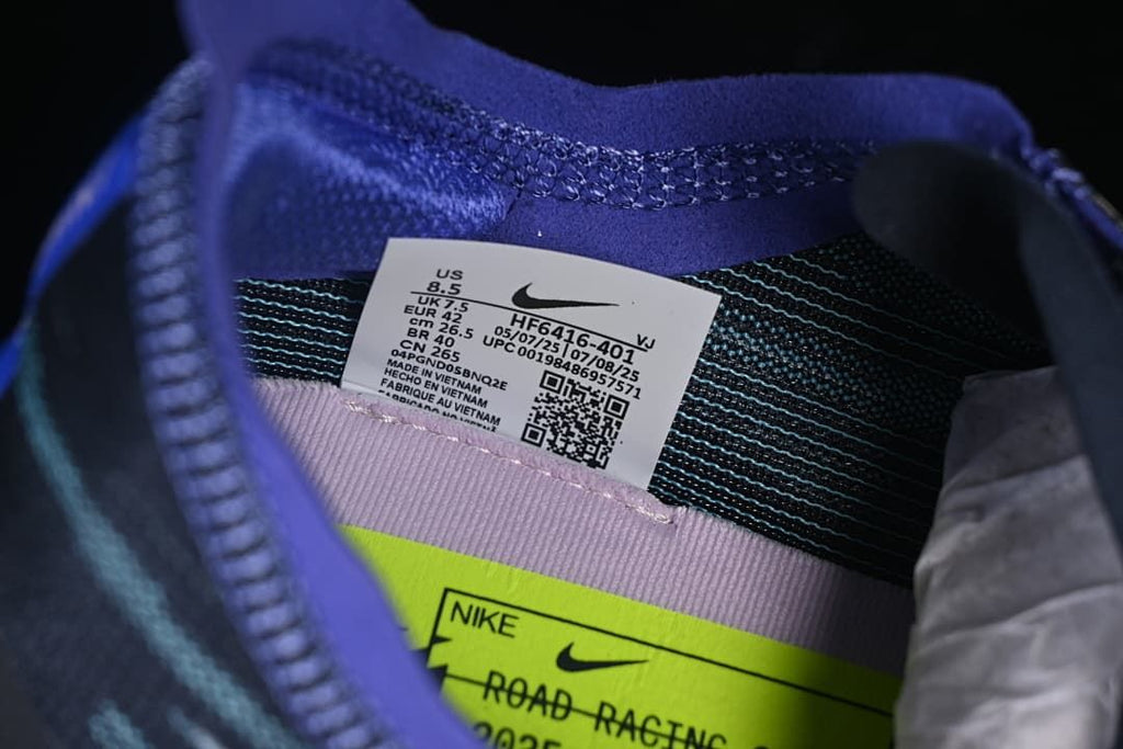 Close-up of the shoe label and interior details.