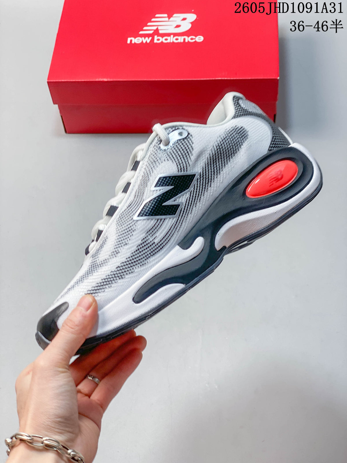 Side view showing the N logo and sculpted sole of a New Balance AC Runner shoe