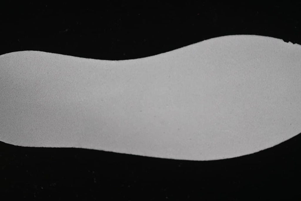 Close-up of the light-colored outsole