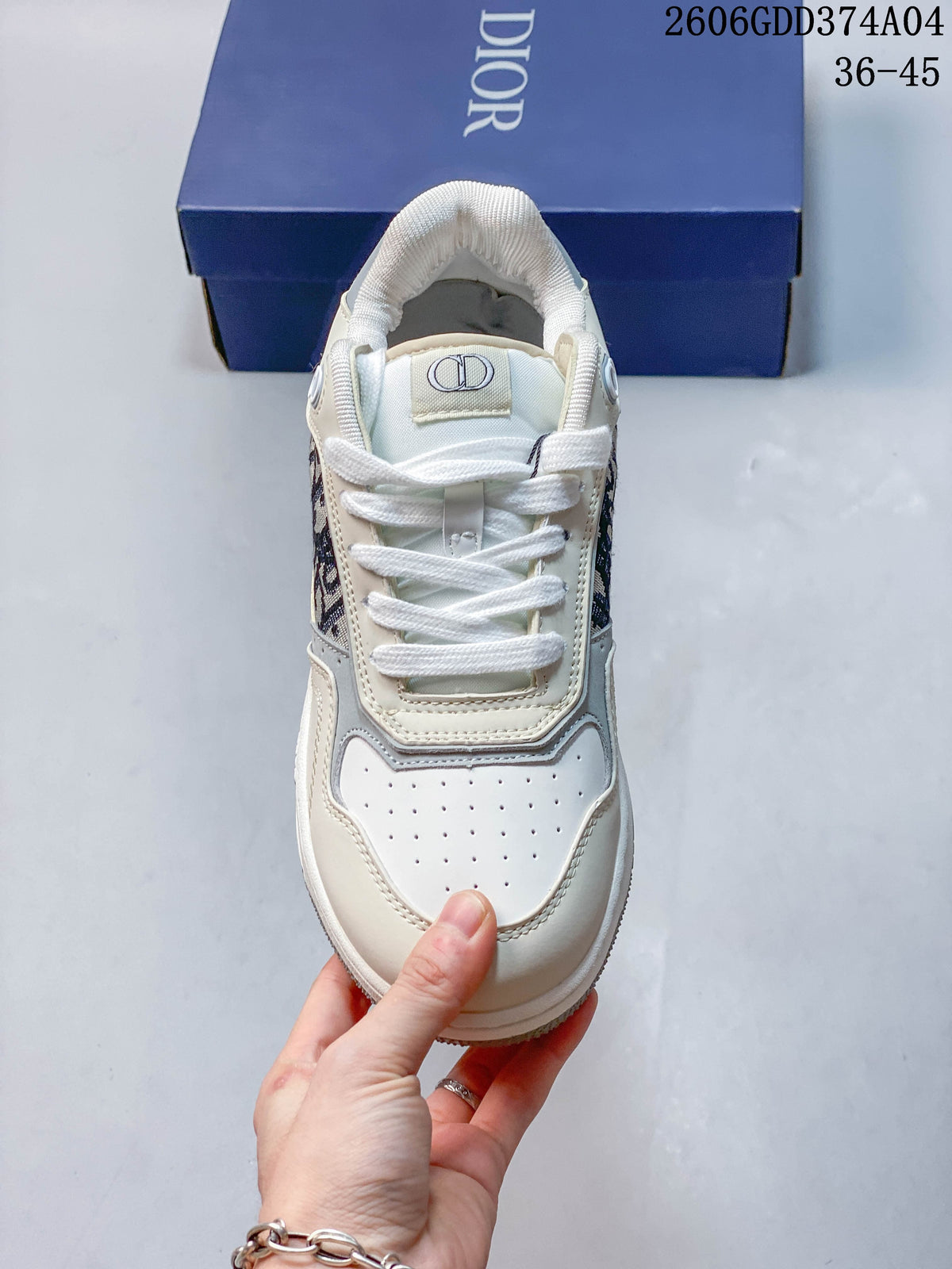 Top view of the sneaker showing laces and perforated toe panel