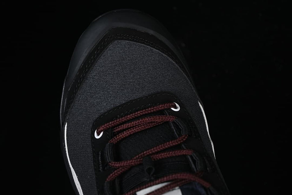 Top-down close-up of the toe and lace area.