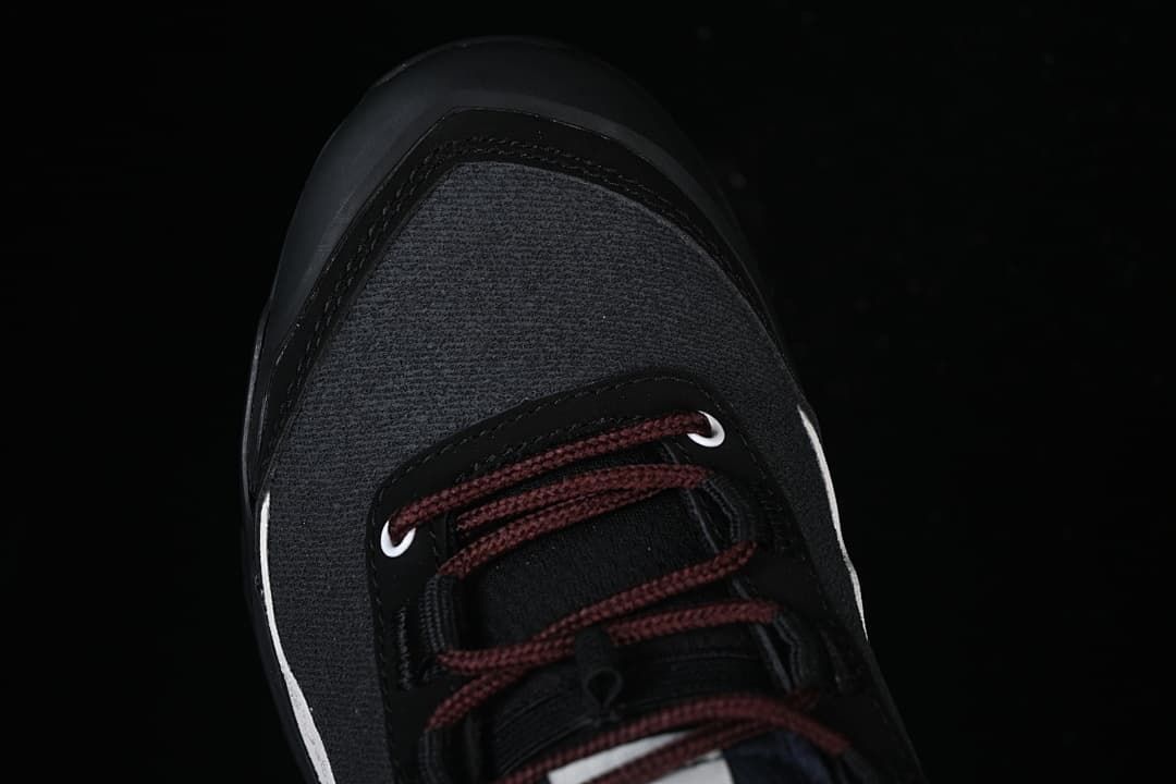 Top-down close-up of the toe and lace area.