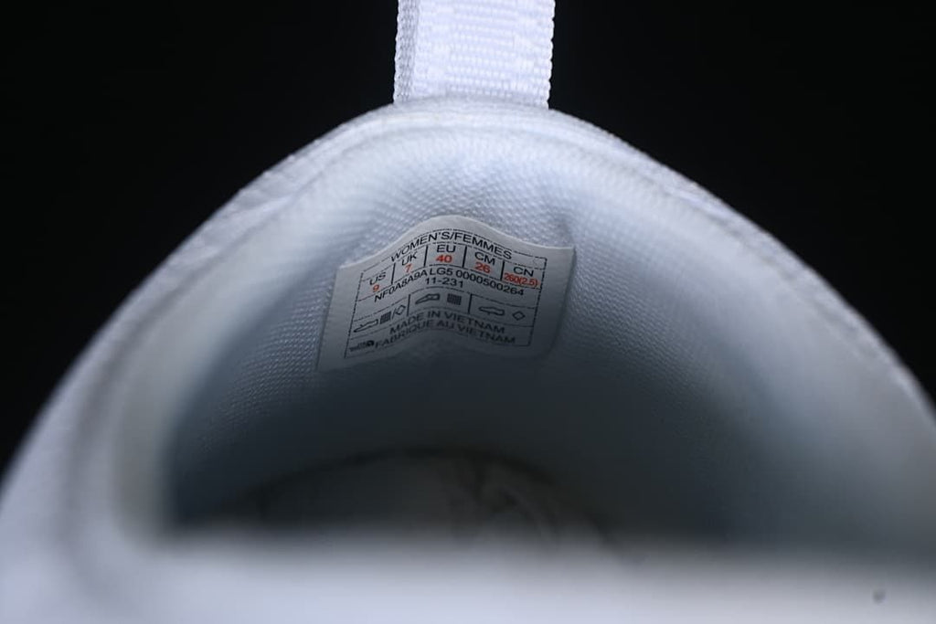 Inside size label showing women's sizing and manufacturing details