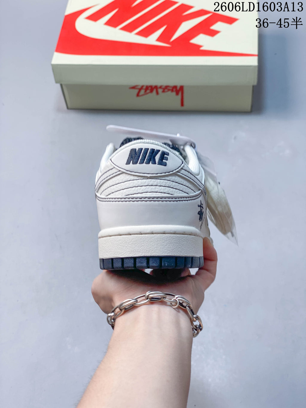 Rear view showing the heel details and outsole