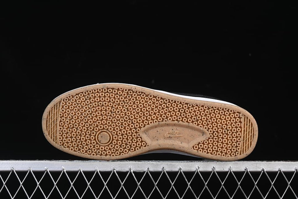 Underside view showing the gum-colored patterned outsoles.