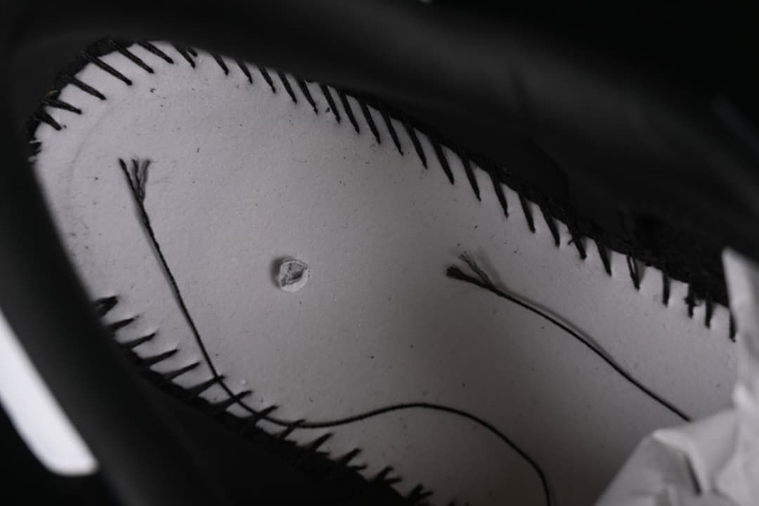 Close-up view inside the sneaker