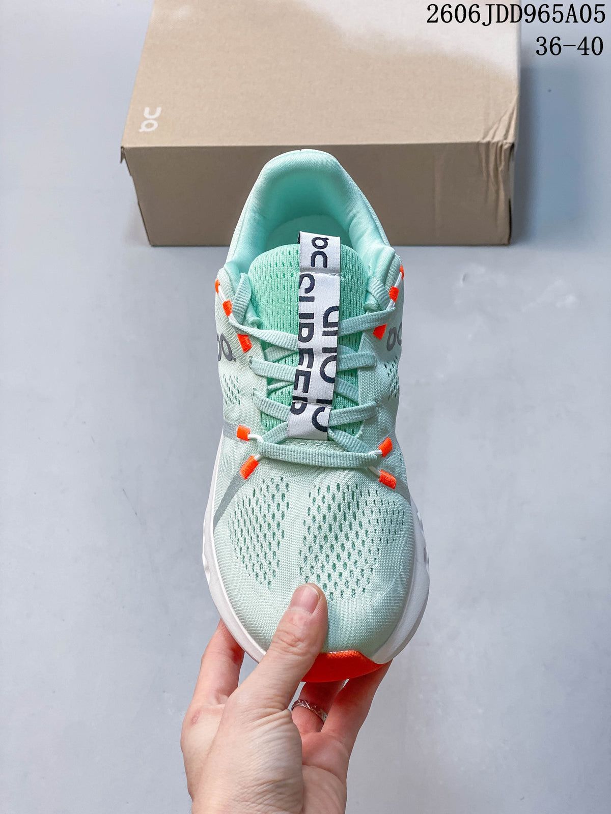 Top view of the shoe showing its perforated upper and lace-up fastening