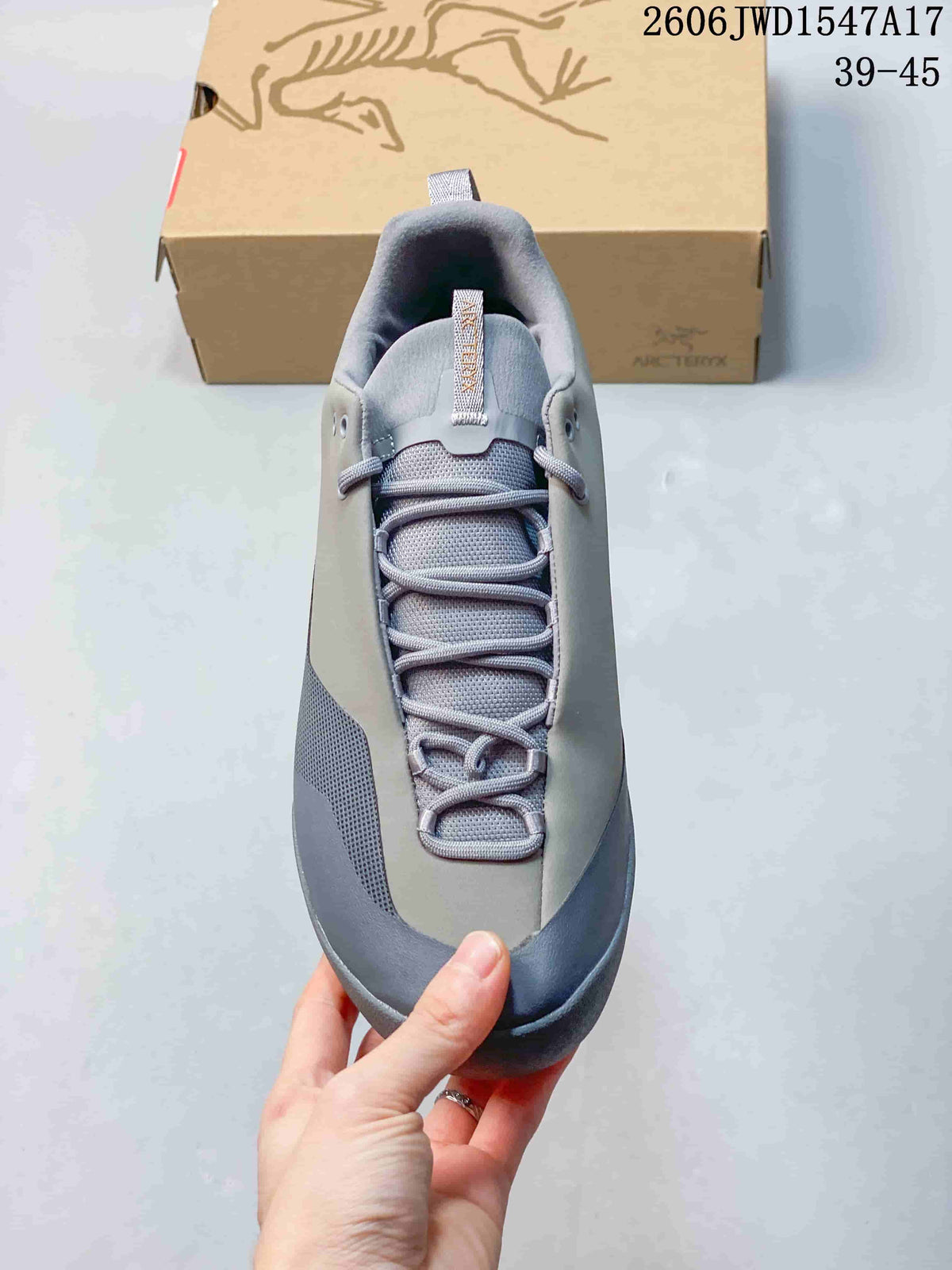 Top view showing the shoe's laces and padded collar