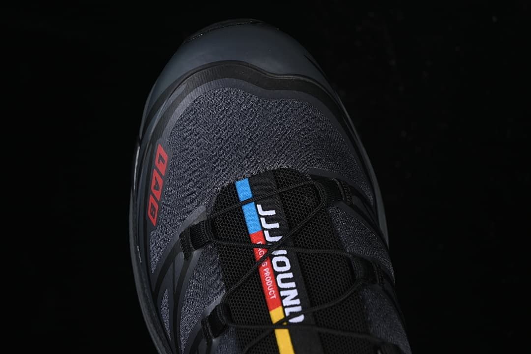 Top-down close-up of the toe and lace area