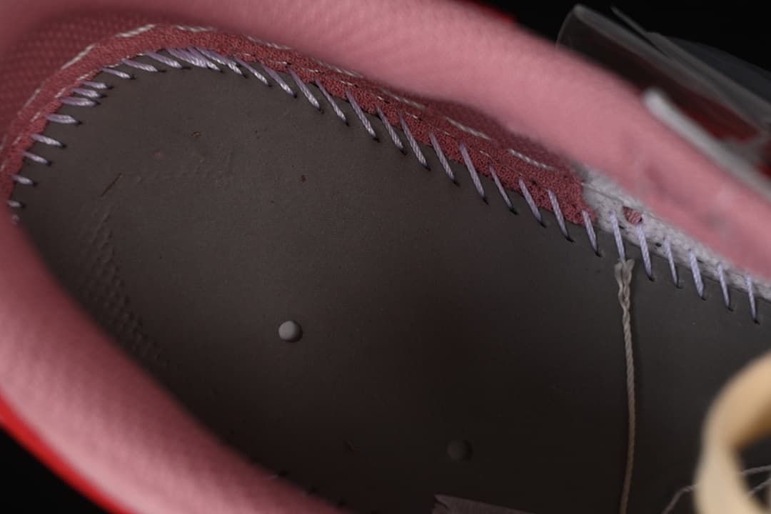 Close-up of the inside stitching and lining