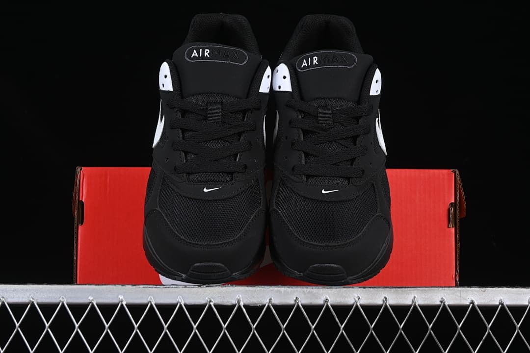 Front view of the pair showing black mesh toes and white accents
