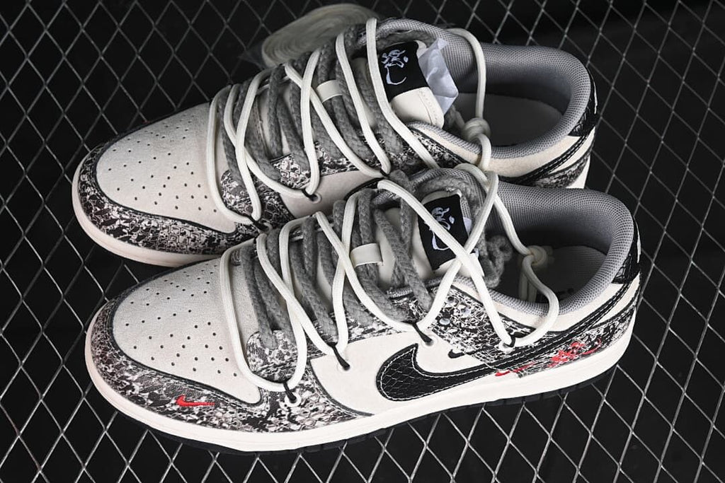 Pair of low-top sneakers viewed from above at an angle