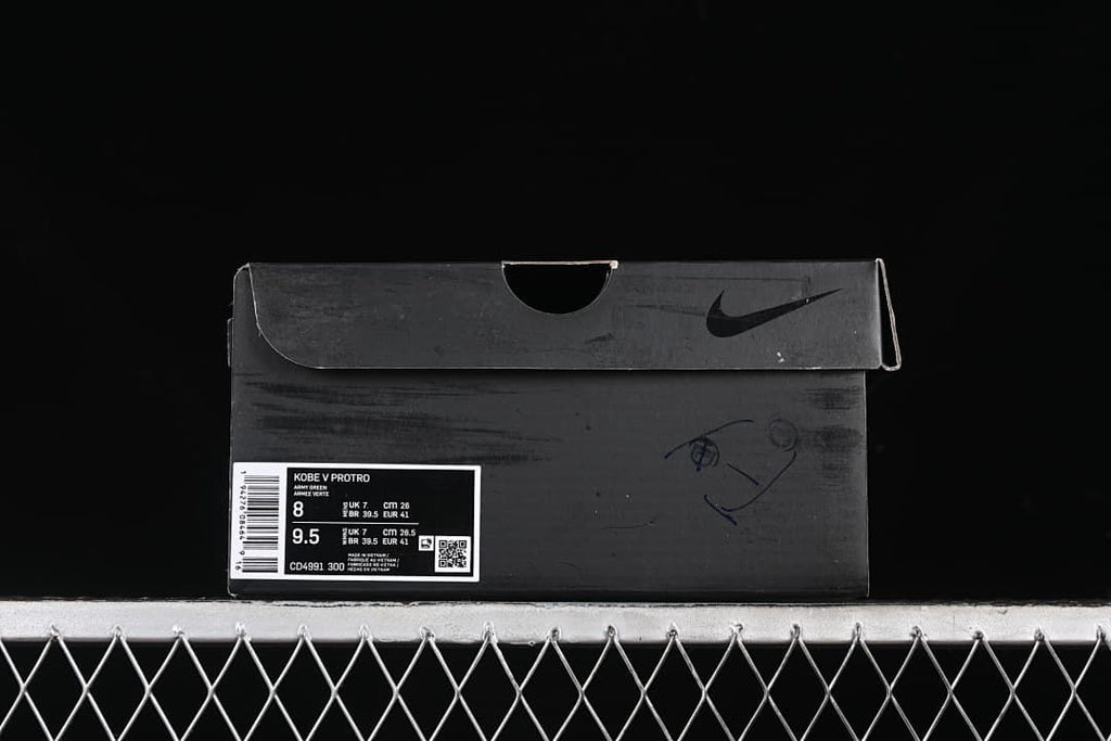 Shoe box label reading Kobe V Protro and style code CD4991 300