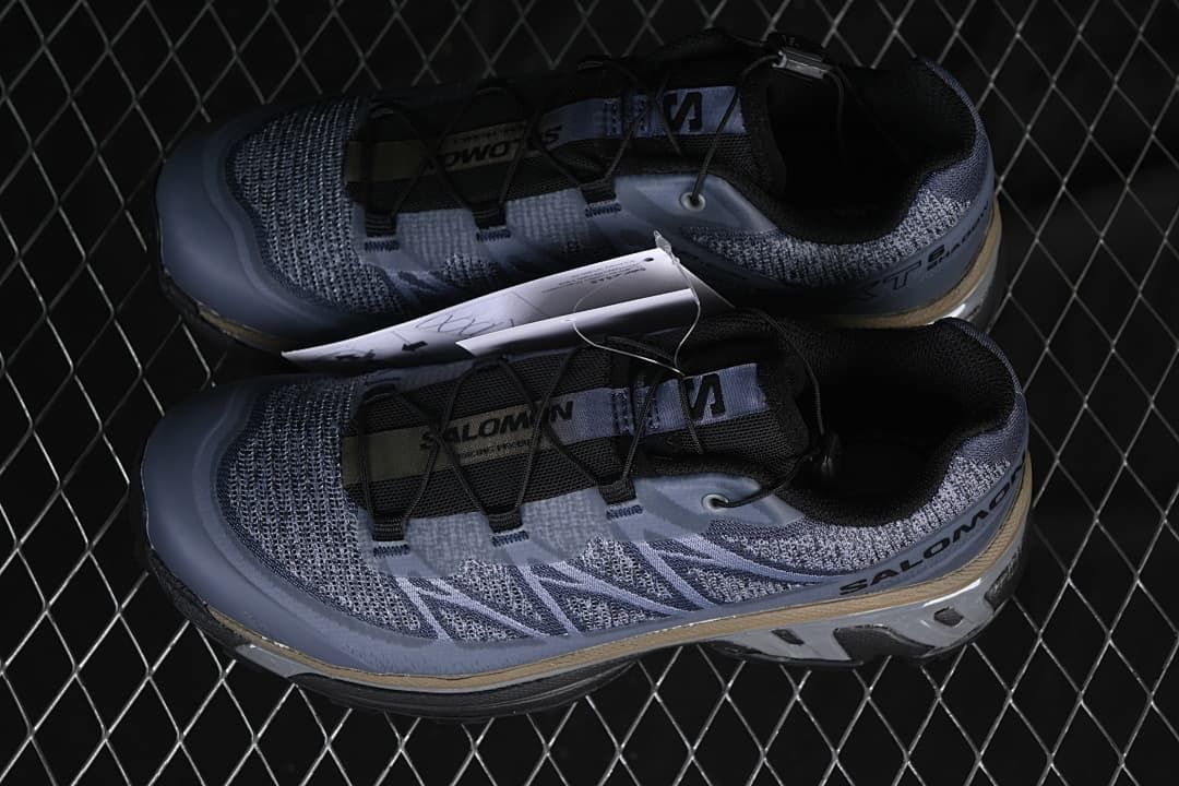 Pair of blue-gray XT-6 Shadow sneakers shown from above