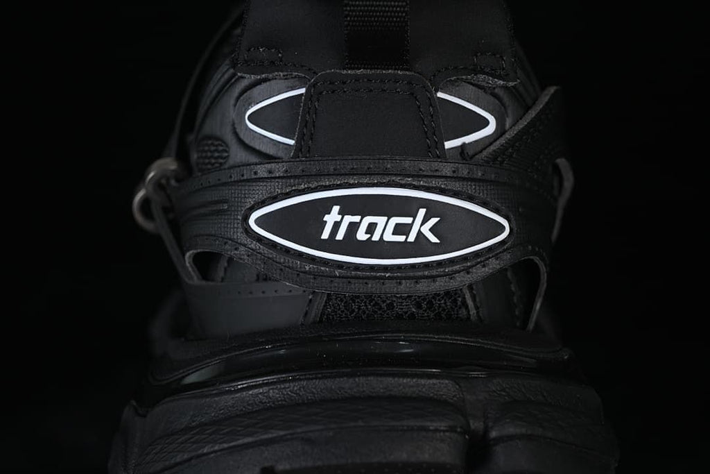 Rear detail with the Track logo on a black strap