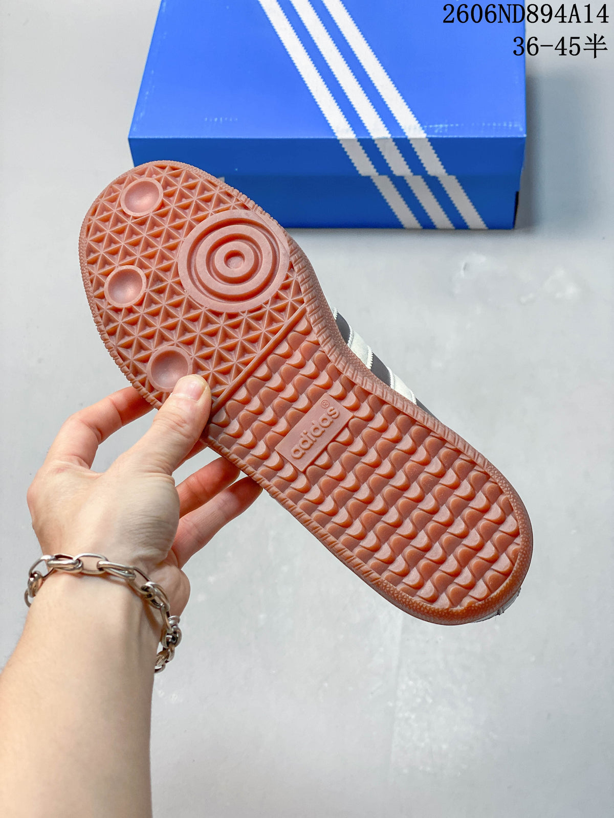 Close-up of the gum-colored outsole with a patterned tread