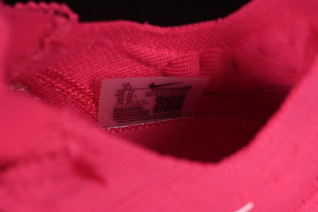 Close-up of the inner shoe label; small printed details are not fully legible.