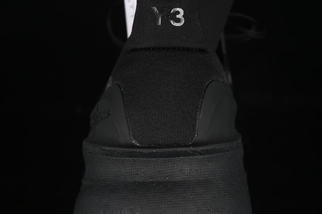 Rear view showing the Y-3 heel tab and sculpted heel
