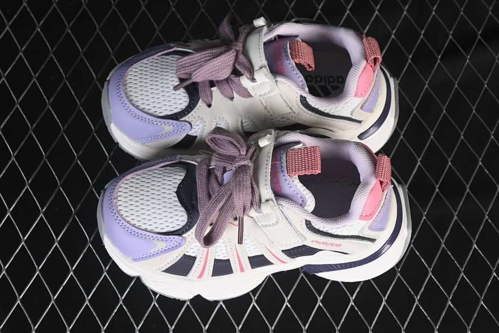 Pair of kids’ sneakers shown from above
