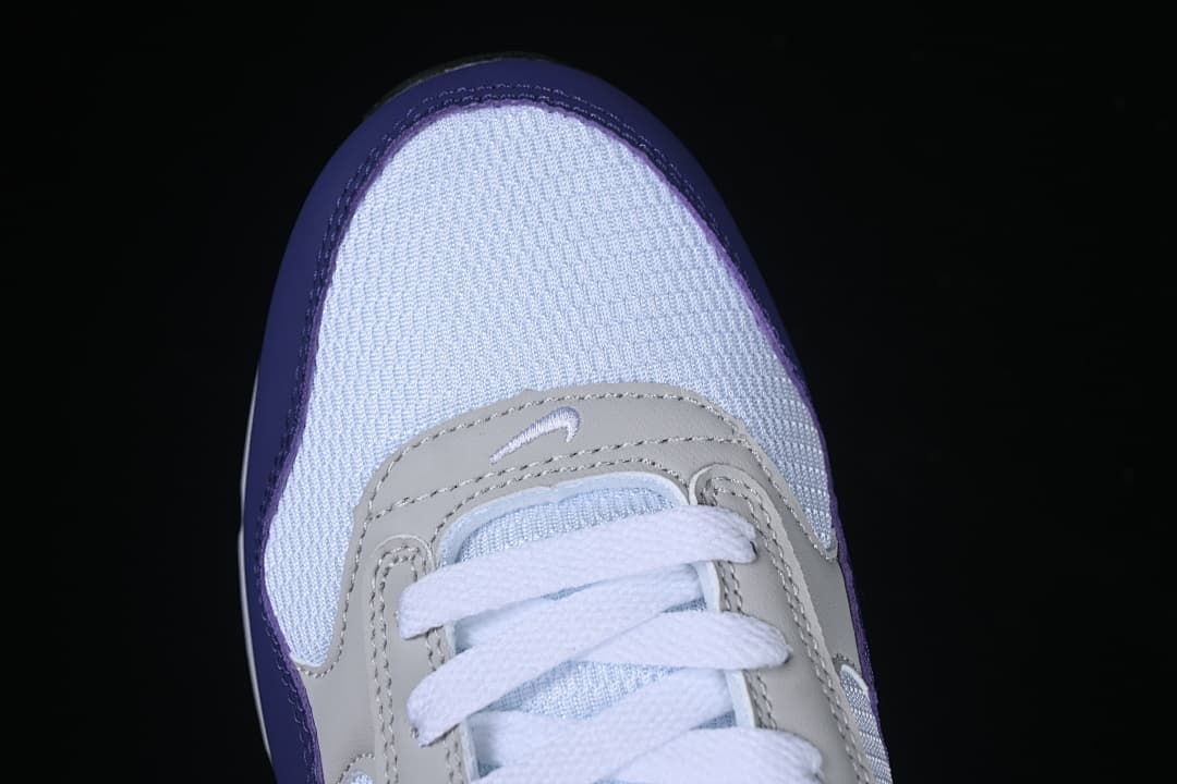 Top-down view of the mesh toe and lace area