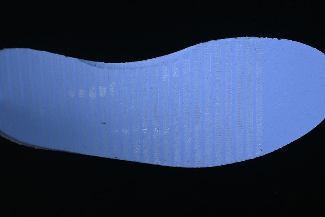 Blue-toned insole viewed from above