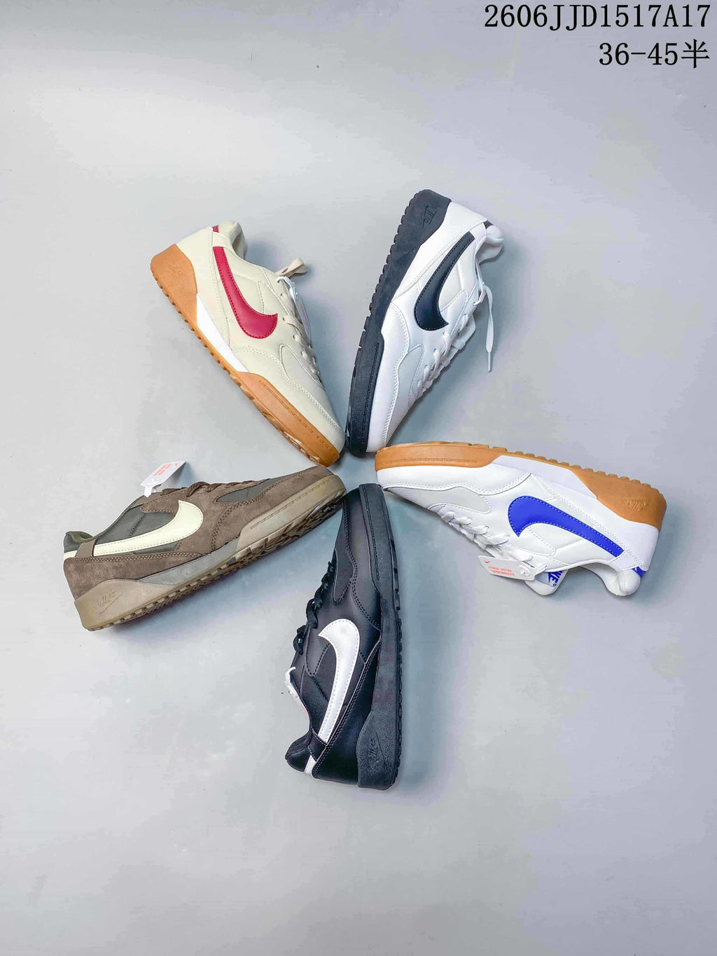 Five Nike Terra Manta sneakers shown in different color combinations