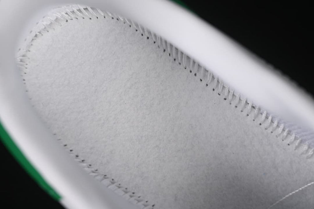 Close-up of the sneaker's interior lining and stitching
