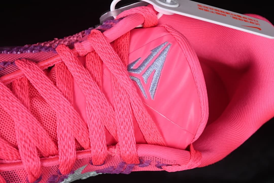 Close-up of the laces, tongue, and interior collar