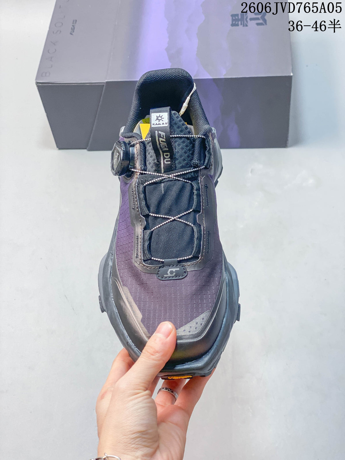 Top view showing the shoe's dial closure and upper