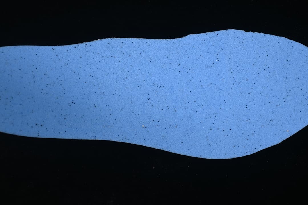 Blue shoe insole shown separately