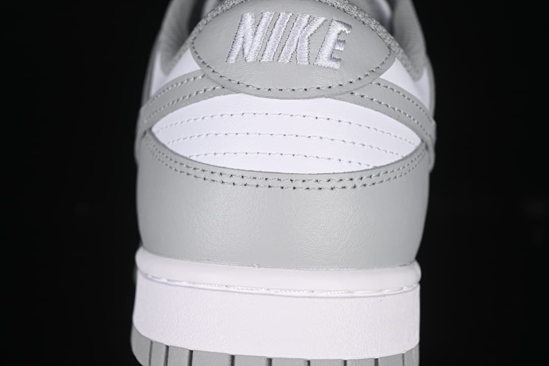 Rear view of the sneaker with embroidered heel branding
