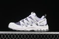 Side view of white and gray Salomon XA Pro 3D trail running shoe