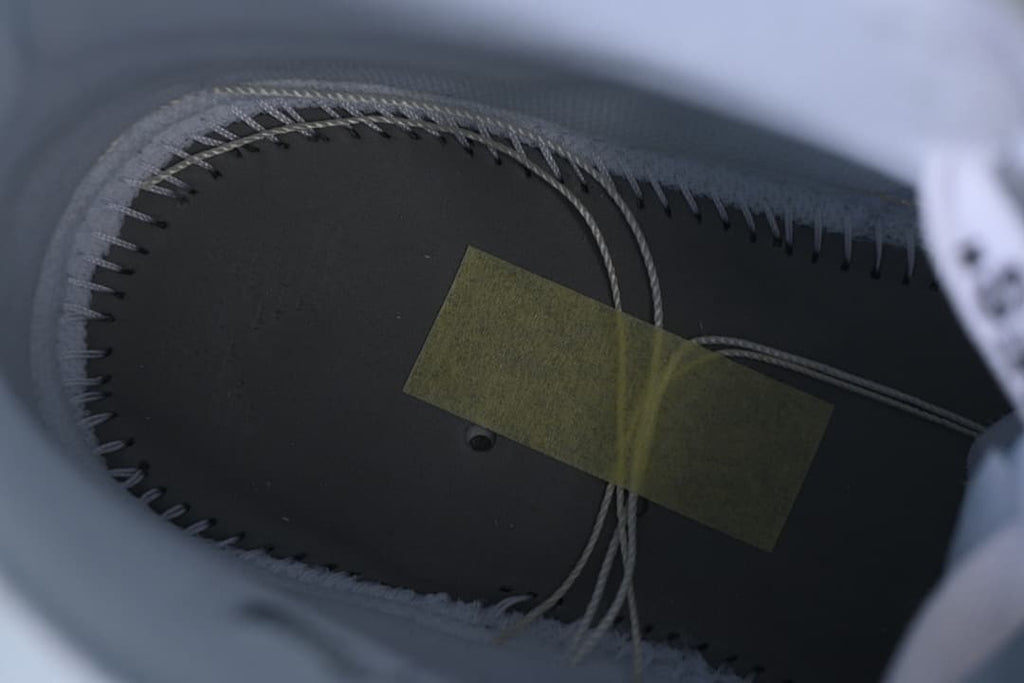 Close-up view inside the shoe near the insole