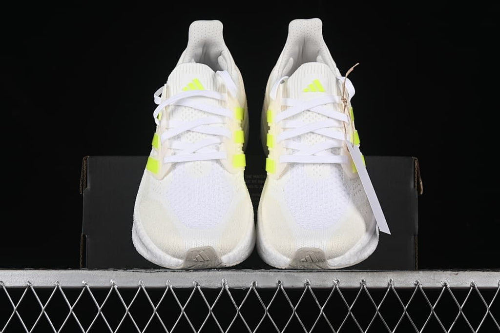 Front view of the pair showing the toe boxes and laces