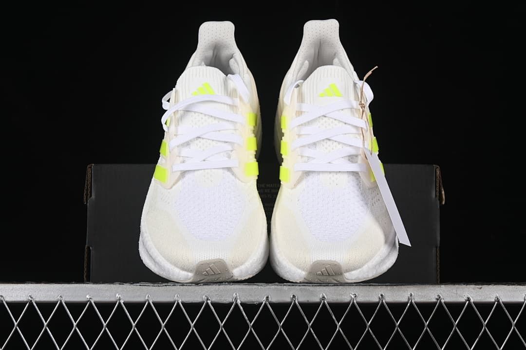 Front view of the pair showing the toe boxes and laces