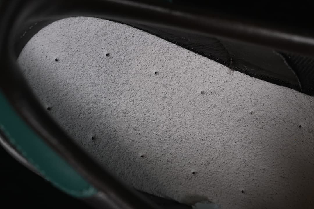 Close-up of the light-colored interior lining