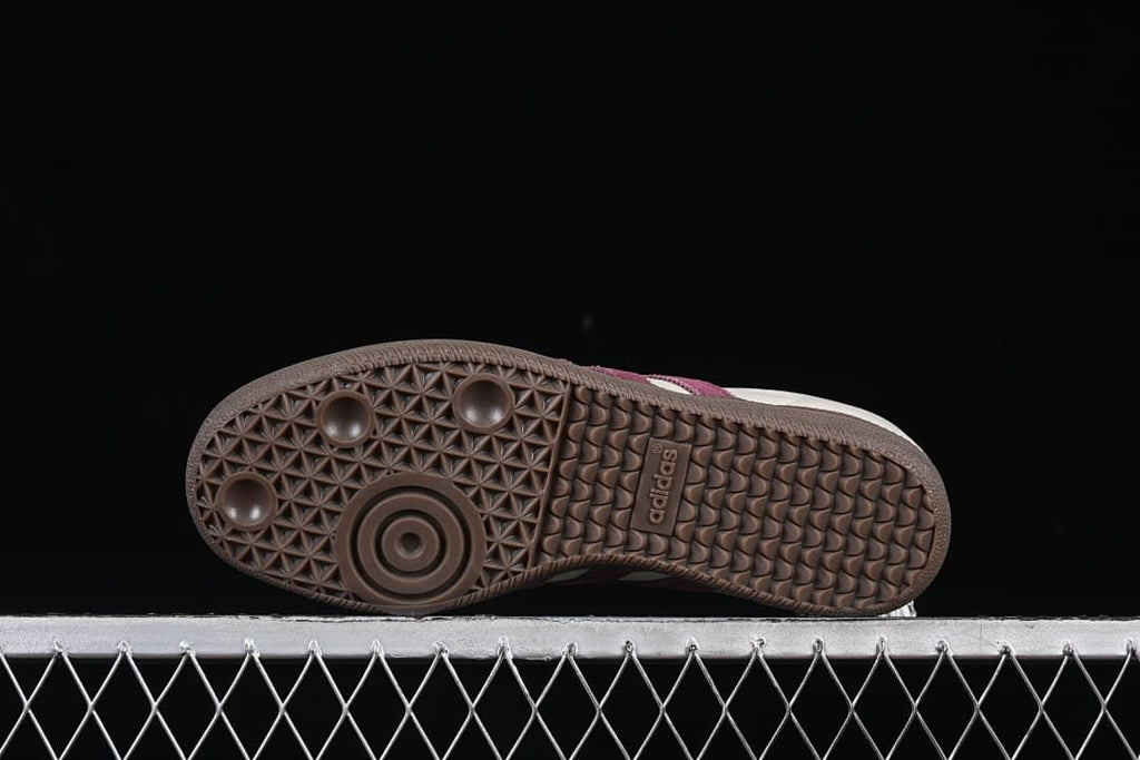 Underside view showing the brown outsole and patterned tread.