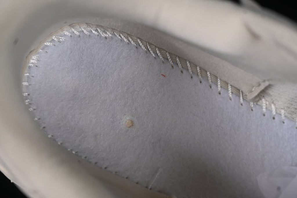 Close-up of stitching inside the shoe