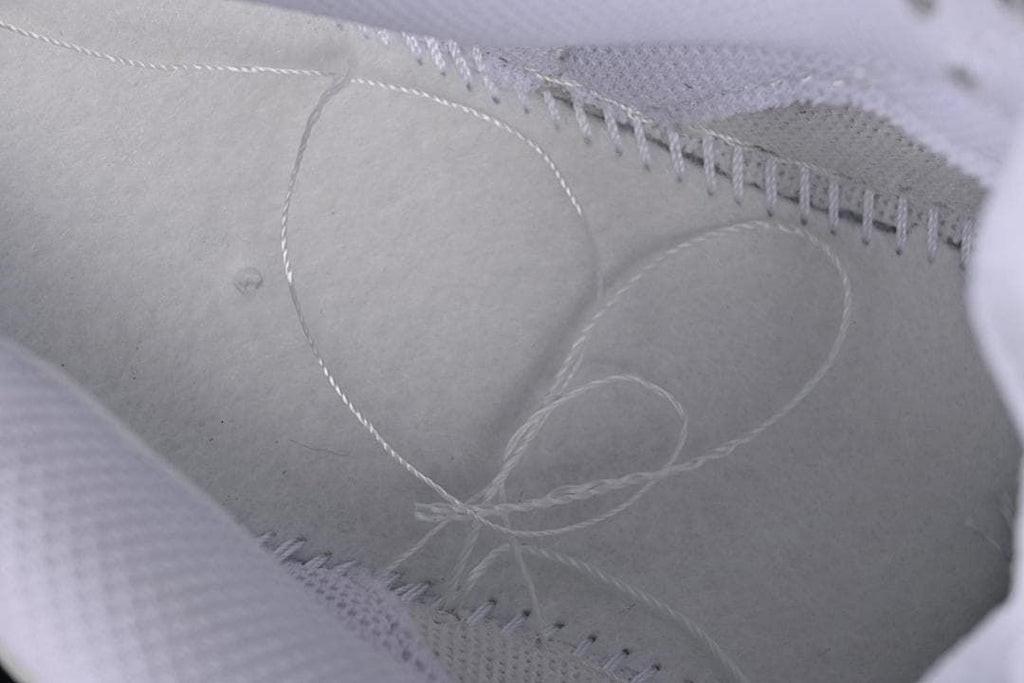 Close-up of the sneaker interior stitching