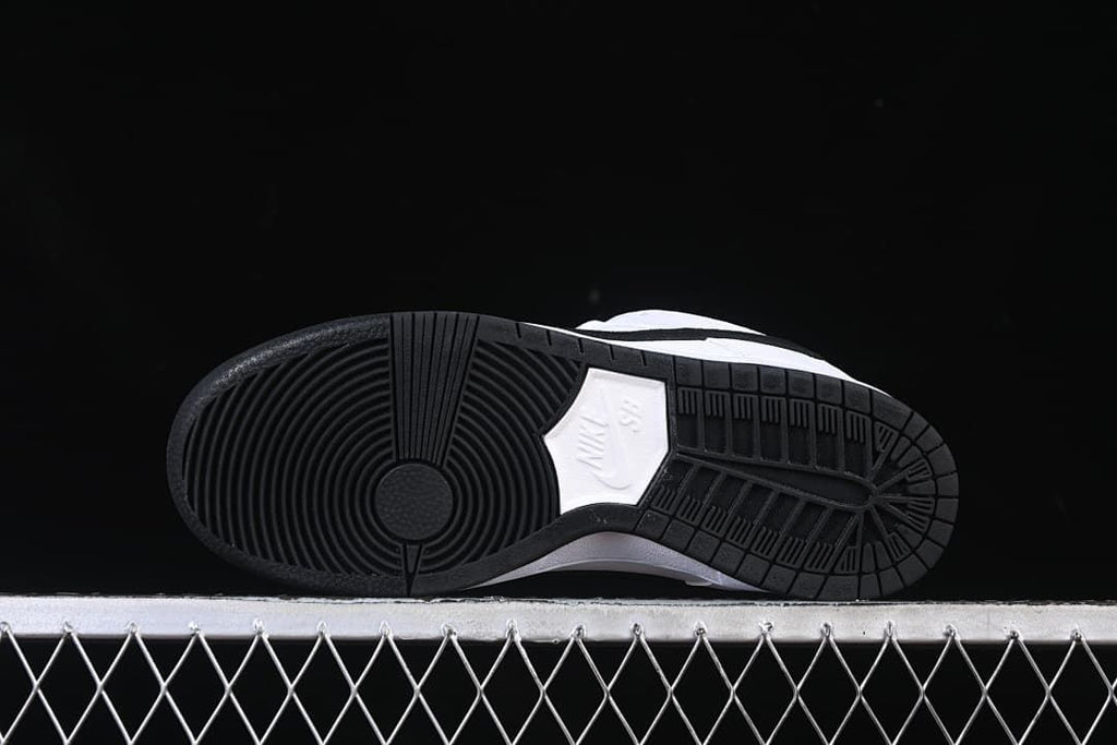 Underside view showing the black patterned outsole