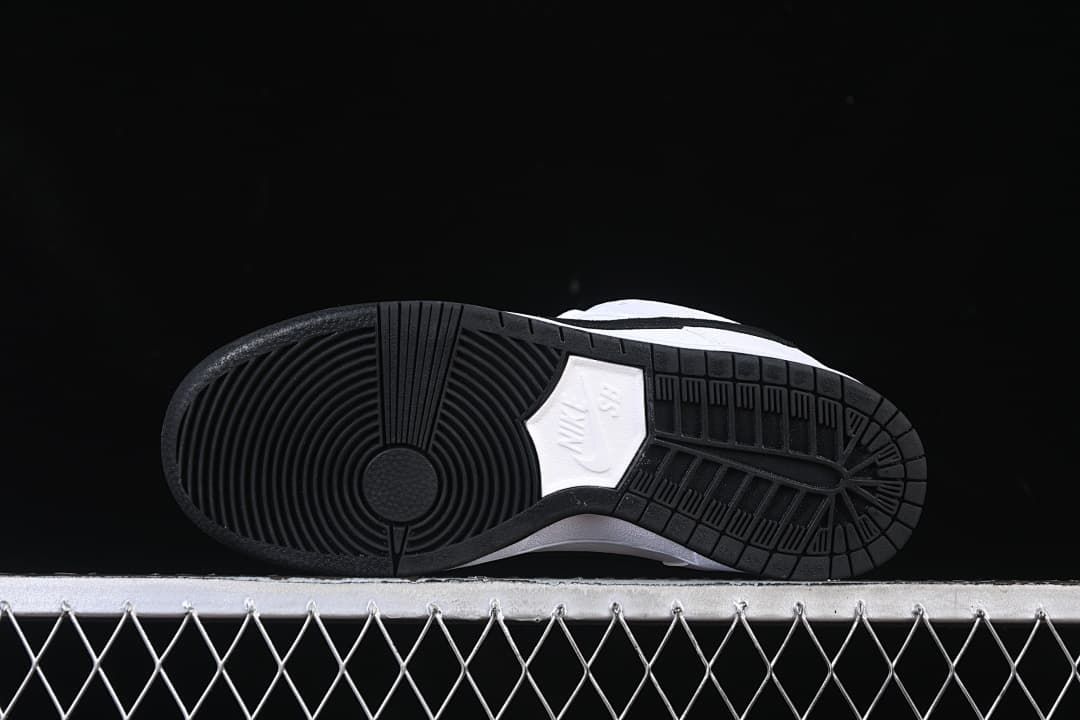 Underside view showing the black patterned outsole