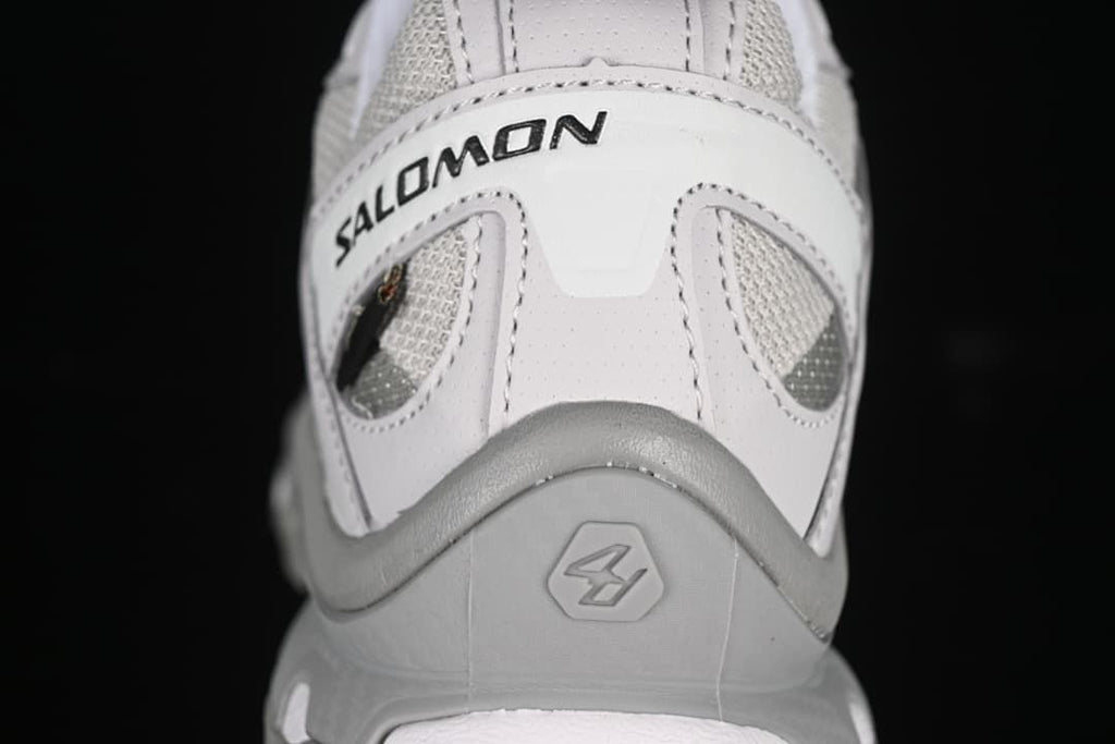 Rear view highlighting Salomon branding and heel structure